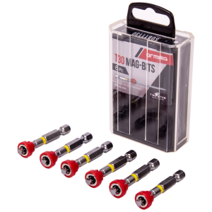 6 Piece Magnetic Collar Tic Tac Box Screwdriver Bit T30