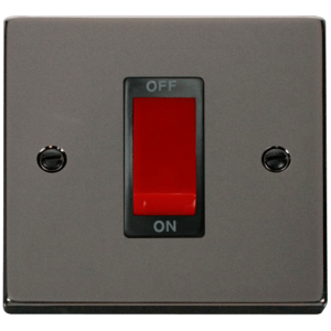 1 Gang Cooker Control Switch 45A Black Nickel