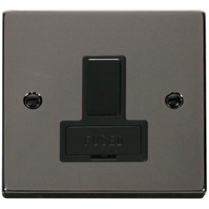 Switched Fused Connection Unit 13A Black Nickel