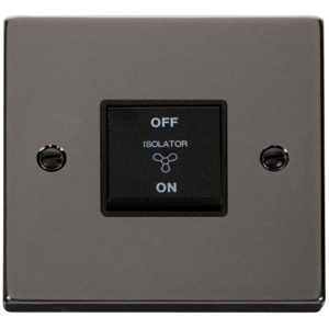 Fan Isolator 3P Switch 10A Black Nickel