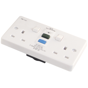 2 Gang RCD Enclosure Socket 13A Plastic