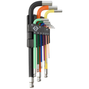 9 Piece Set Coloured Ball End Hexagon Key 1.5-10mm S2 Alloy Steel