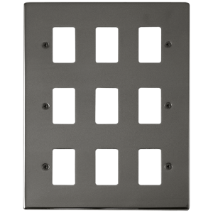 Deco 9 Gang Frontplate Black Nickel