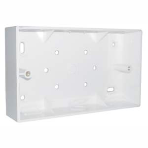 2 Gang Surface Square Corner Box 32mm White PVC