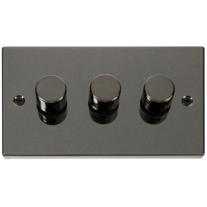 3 Gang 2 Way Dimmer Switch 3x100W Black Nickel