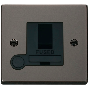 Switched Flex Outlet Connection Unit 13A Black Nickel