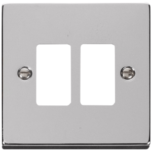 Deco 2 Gang Frontplate Polished Chrome