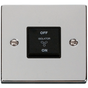 Fan Isolator 3P Switch 10A Polished Chrome