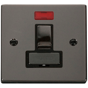 Ingot Switched c/w Neon Connection Unit 13A Black Nickel