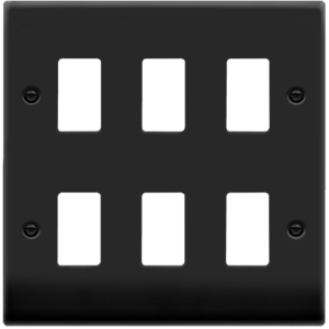 Deco 6 Gang Frontplate Matt Black