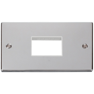 2 Gang 3 Aperture Minigrid Frontplate White