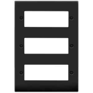 18 Gang 3 Tier Minigrid Module Frontplate Matt Black