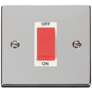 1 Gang Cooker Control Switch 45A Polished Chrome