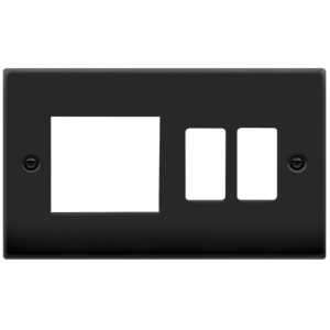 2 Gang Hotel Accessory Frontplate Matt Black