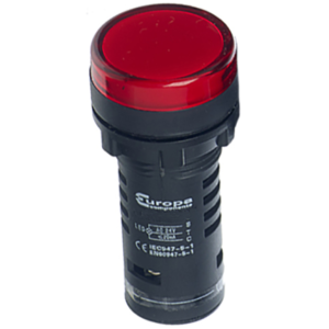 LED IP65 Pilot Light 230V 22.5mm Red Plastic