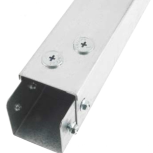 Straight 2 Compartment c/w Lid Trunking 100x100mmx3m Pre-Galvanised