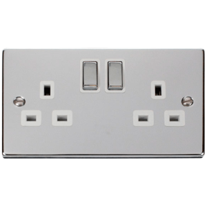 Ingot 2 Gang DP Switched Socket 13A Polished Chrome