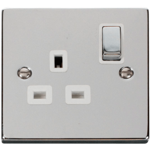Ingot 1 Gang DP Switched Socket 13A Polished Chrome