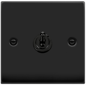 1 Gang 2 Way Toggle Switch 10AX Matt Black