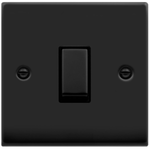 1 Gang 2 Way Plate Switch 10AX Matt Black