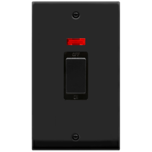 2 Gang DP c/w Neon Switch 45A Matt Black