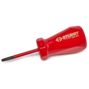 Stubby Slim Slotted VDE Screwdriver 5.5x46mm Chrome Vanadium Steel