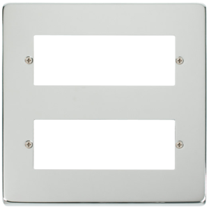 12 Gang 2 Tier Minigrid Module Plate Polished Chrome