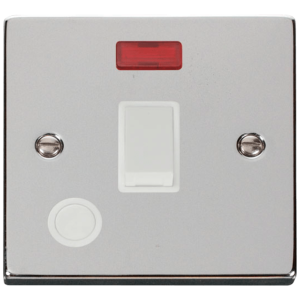 Switched Flex Outlet & Neon Connection Unit 20A Polished Chrome