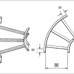 45Deg Flat for Cable Ladder U10 Bend 150mm Steel Hot Dipped Galvanised