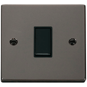 1 Gang 2 Way Plate Switch 10A Black Nickel