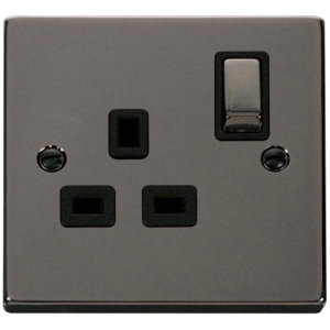 Ingot 1 Gang DP Switched Socket 13A Black Nickel