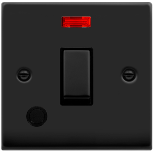Ingot DP c/w Flex Outlet & Neon Switch 20A Matt Black
