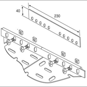 Straight for Heavy Duty Tray Coupler 230x40mm Steel Pre-Galvanised